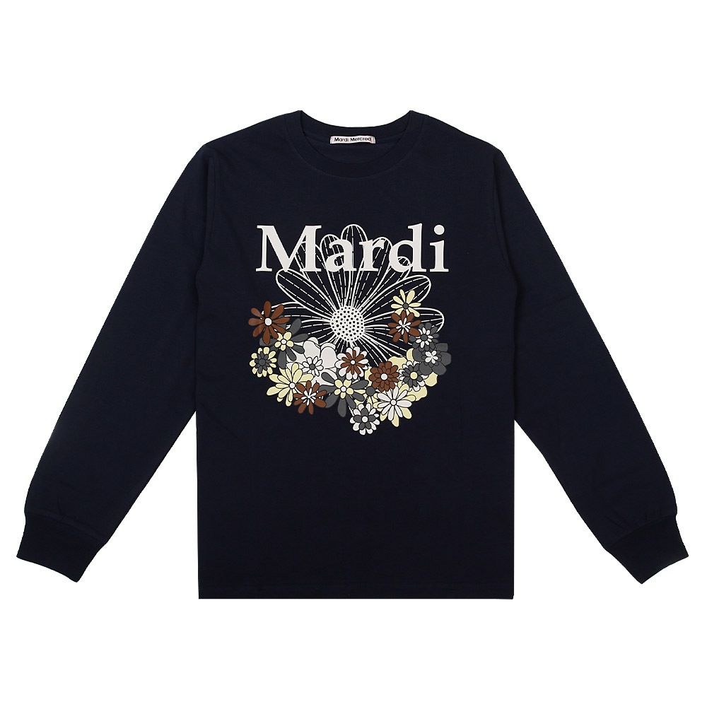 TSHIRT LONG SLEEVE FLOWERMARDI JARDIN NAVY IVORY 長袖 レディース 韓国 ファッション アパレル
