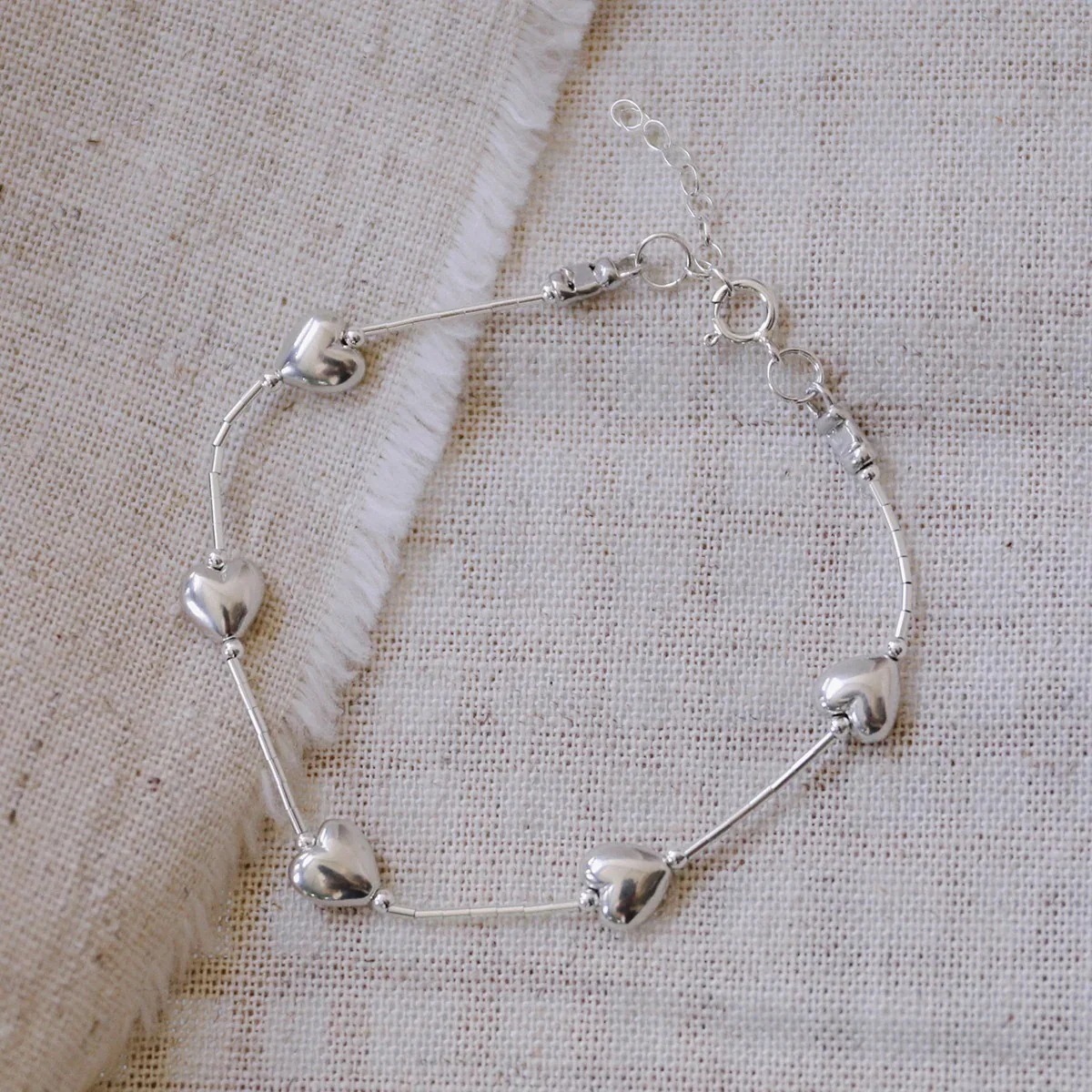 HARPO ハルポ ブレスレット HP01-B heart 7inch レディース ハート ビーズ アクセサリー シルバー 【ts】