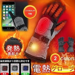 メガ割電熱グローブ ワークマン 男女兼用 バイク用 スマホ対応 ホットグローブ 電池式 作業 自転車 防寒 発熱 防水 防風 暖かい 登山 お釣り スキー 防寒対策 裏起毛