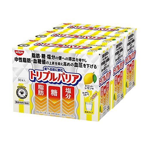 日清食品 トリプルバリア オオバコ サイリウム 甘さすっきりレモン味 3箱セット 1箱30本入 脂肪
