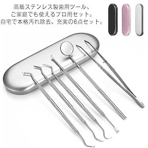 歯石取り 歯石とり 器具 自宅用 自分で取る スケーラー 歯垢 ヤニとり ステンレス製 先細 デンタルツール 歯石除去 プロ仕様 口腔ケア器具 虫歯 口腔清潔 自宅用 6点セット 歯科ツールセット16
