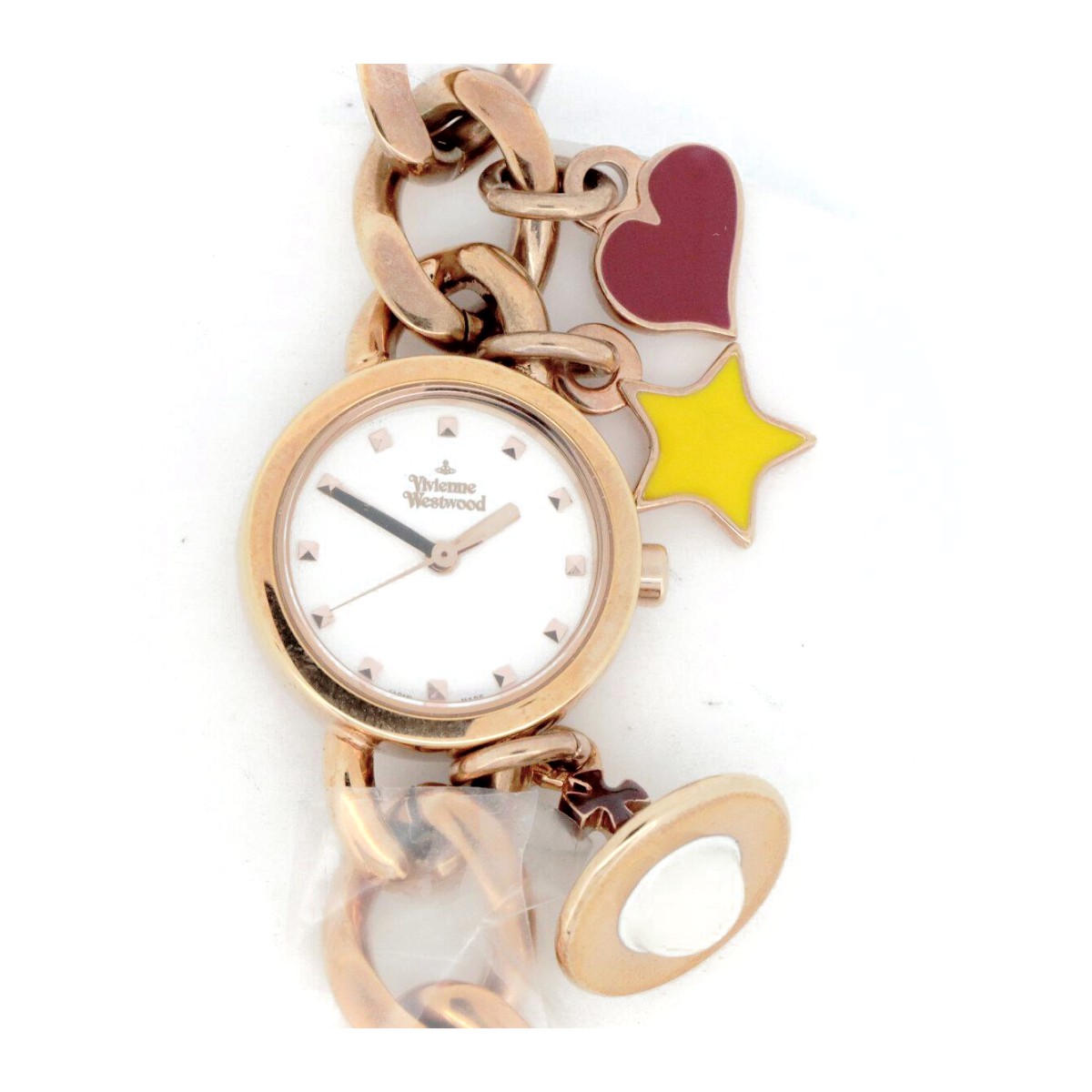 ヴィヴィアンウエストウッド VW77D1-B09 レディース 腕時計 白文字盤 クォーツ ピンクゴールド色 ステンレススチール 質屋出品