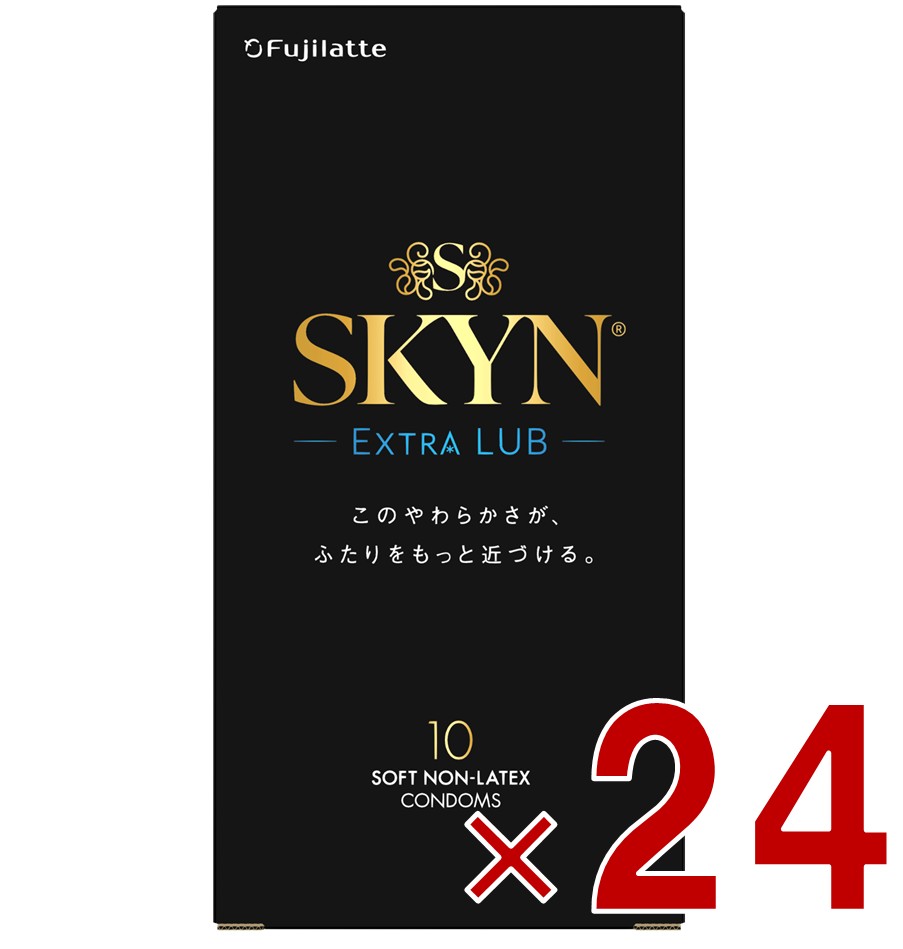 不二ラテックス コンドーム SKYN EXTRA LUB 10個入り スキン プレミアム 避妊具 ゼリー付き アイアール エキストラ 24個