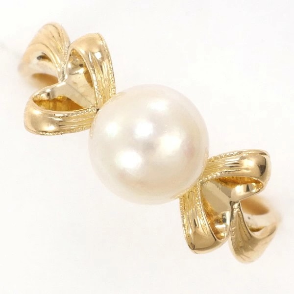 K18 18金 YG リング 指輪 10号 パール(真珠) 約7mm ジュエリー 中古