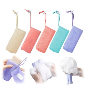 【5個セット】泡立てネット 洗顔ネット 泡ネット 泡立て器 泡立ち 石鹸ネット 6層構造 濃密泡 きめ細か ひも付き 吊り下げ可能 清潔で衛生的 男女兼用 石けん 泡立ち 洗面 清潔 石鹸入れたまま