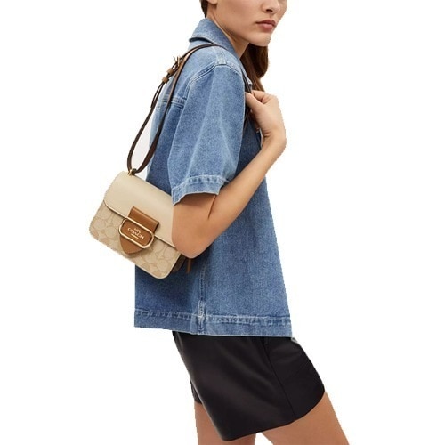 MORGAN SQUARE CROSSBODY BLOKED SIGNATURE CANVAS CR329