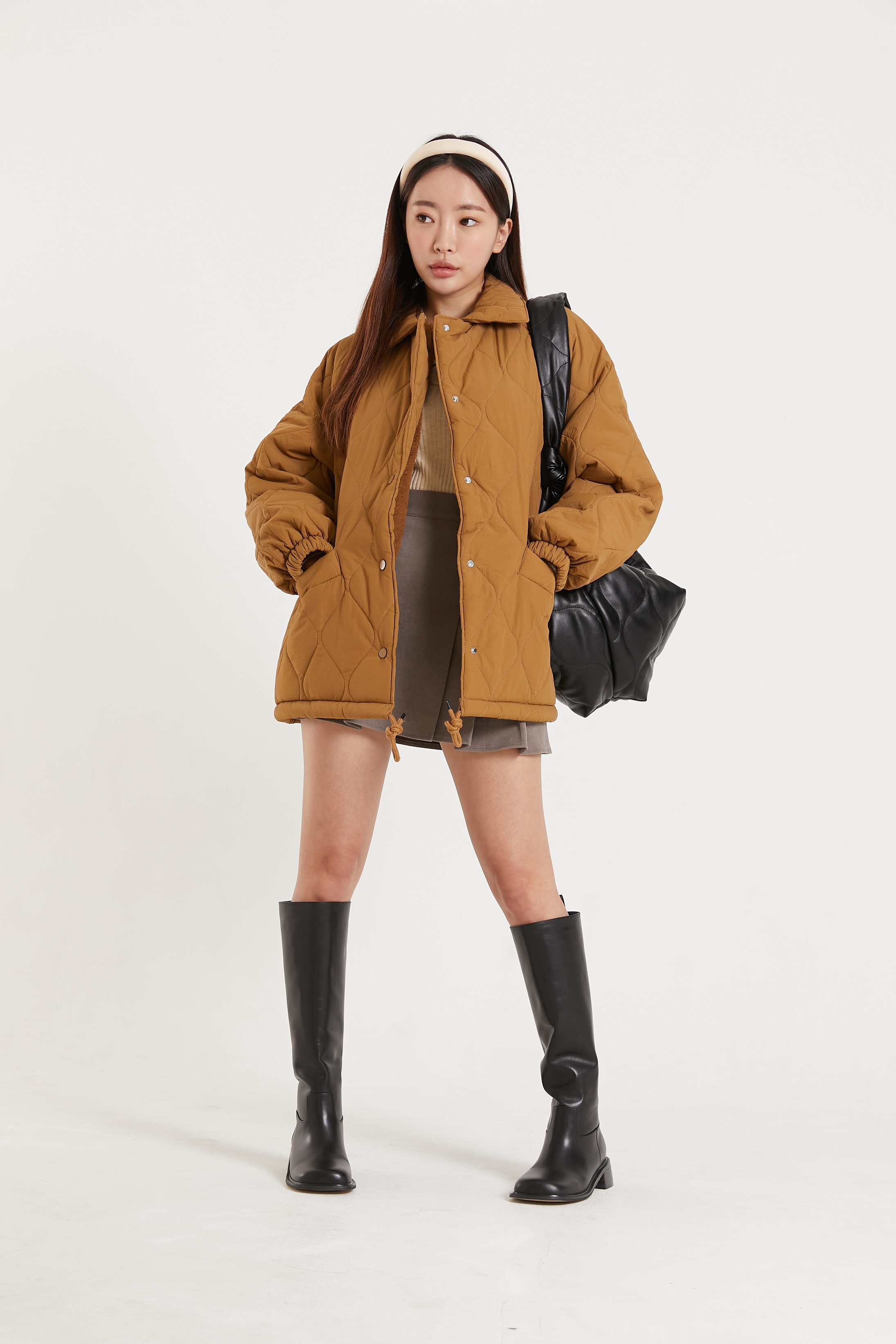 flat collar quilting coat (フラットカラー キルティングコート)