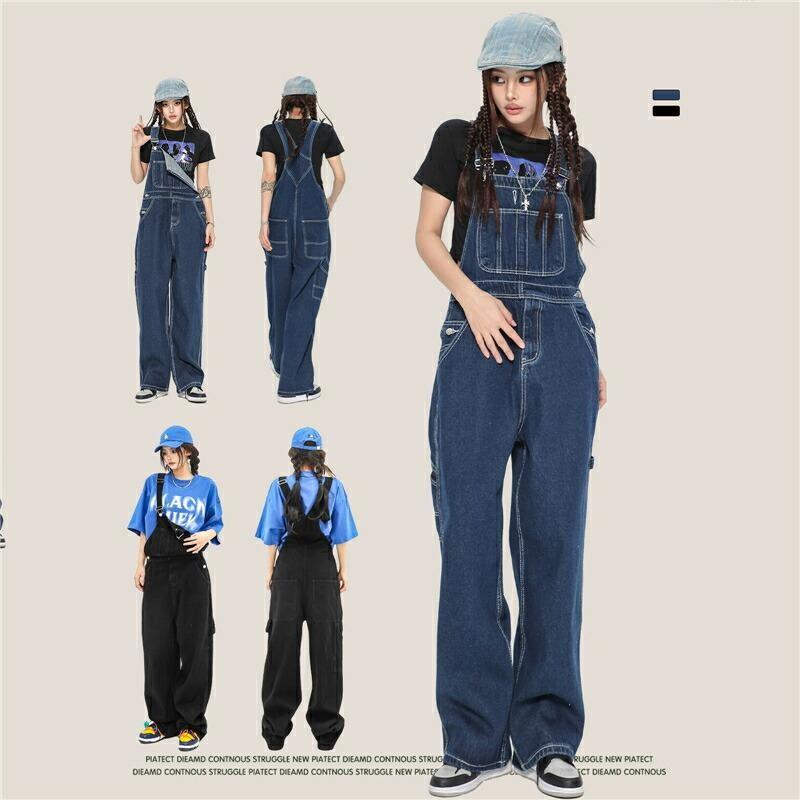 1～3日以内に発送サロペット ワイド レディース ゆったり デニム 秋 アメカジ オーバーオール 夏 パンツ ボトムス 大きいサイズ 20代 30代 40代 50代 カジュアル シンプル風 薄手サロペ