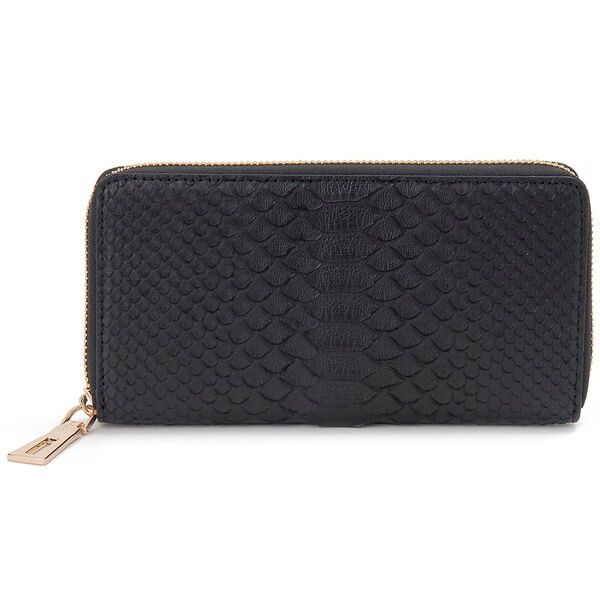 ロダニア ダイヤモンドパイソン ラウンド長財布 RDOP276BK ブラック