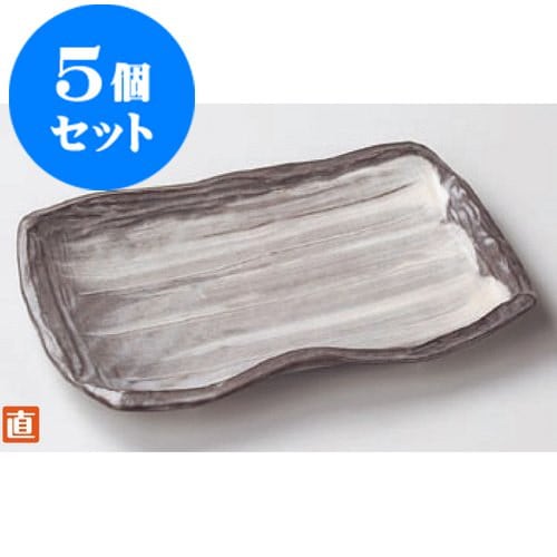 13-713-5set 5個セット 萬古焼大皿 瑞雲まな板皿(中) [30x20.5x4.7cm] 直火 和食 料