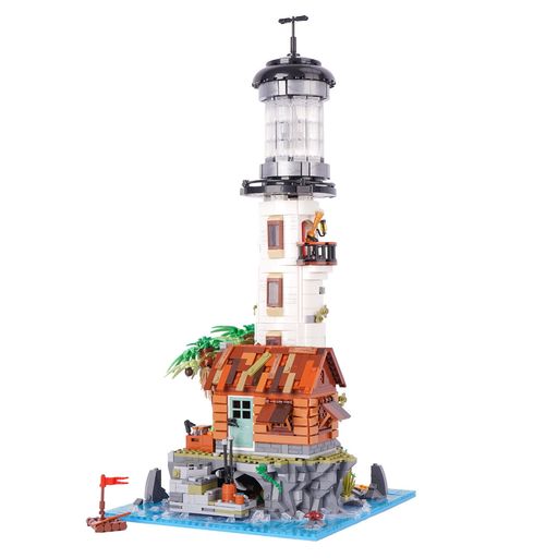HALLISUN ブロックセット 建物 組み立て シティ ライトハウス灯台模型 LIGHTHOUSE おもちゃ ミニブロック ブリック ミニサイズ レンガ ビルディング シティ街並み 大人 子供 向け