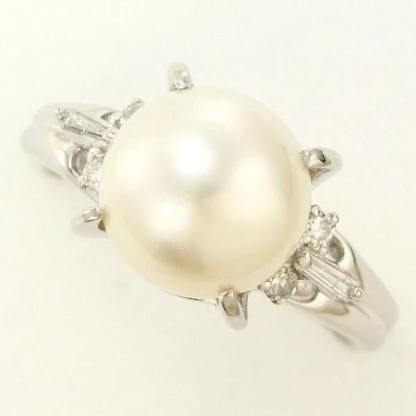 Pm900 リング 指輪 13号 パール(真珠) 約9.5mm ダイヤ 0.12 ジュエリー 中古