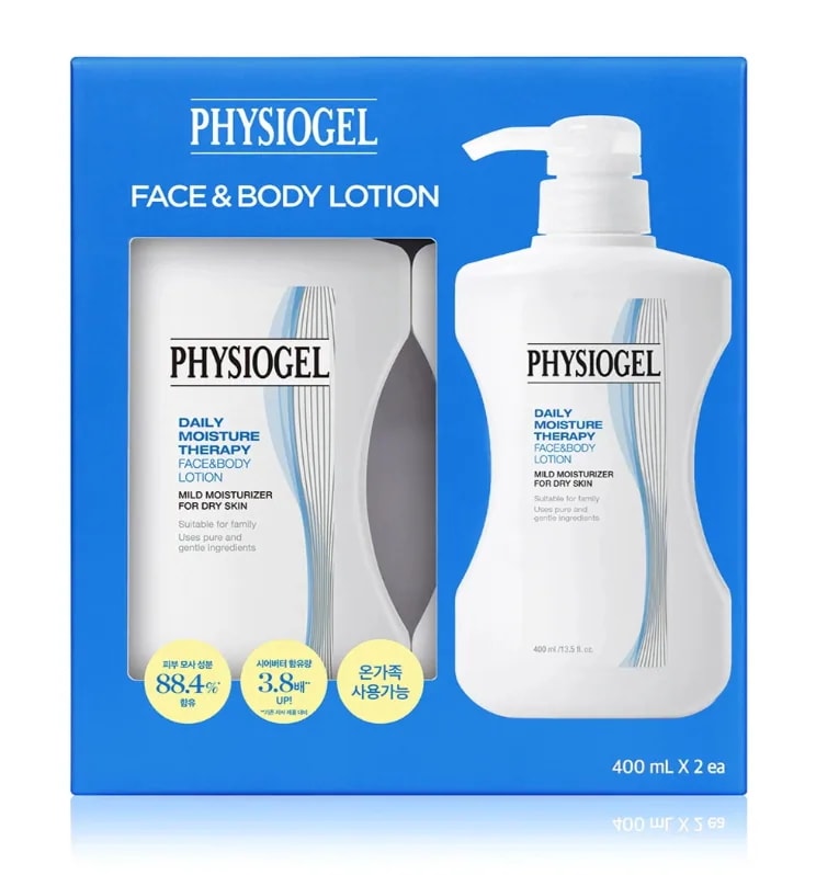 1+1 フェイス＆ボディローション 400ml×2個 低刺激 保湿 乳液 さっばりデイリー モイスチャー セラピー スキンケア 正規品 大容量 韓国コスメ