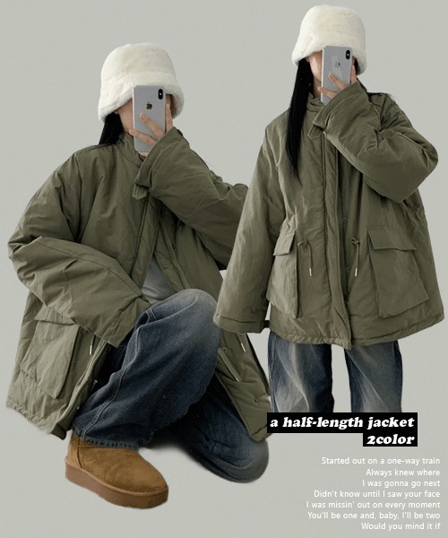 [男女共用/冬のミリタリー/カップルアイテムおすすめ] ハーフ ロングミリタリージャケット