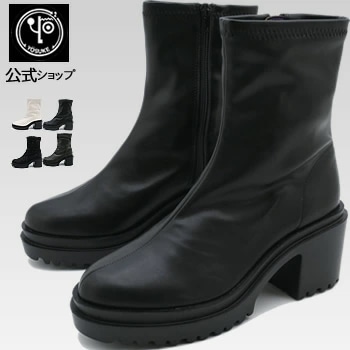【公式SHOP特典キズ補修液付】 ヨースケ 厚底 ストレッチブーツ レディース 歩きやすい 8cm ヒール
