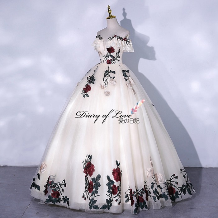 演奏会ドレス 二次会 花嫁 二次会ドレス レース刺繍 花嫁ドレス パーティー イブニングドレス ロング 9,263円