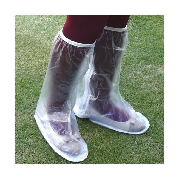 （まとめ）イチーナ コンパクトシューズカバー 透明 L（レディース用） 9091-L 1足 (×5セット)