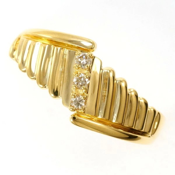 K18 18金 YG リング 指輪 10号 ブラウンダイヤ 0.06 ジュエリー 中古 27,515円