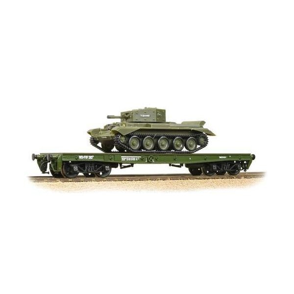 Bachmann 38-725 Warflat Bogie Flat Wagon WD Khaki Drab Livery with Tank 並行輸入品