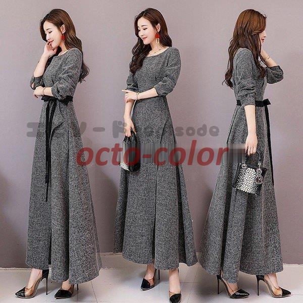 【本日限り激安SALE】パーティードレス 結婚式 40代 30代 ロング 袖あり 長袖 韓国 大きいサイズ フォーマルドレス マキシワンピース お呼ばれ 二次会 披露宴 謝恩会 上品 着痩せ