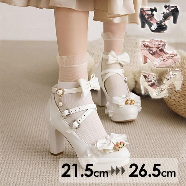 【人気製品 急速出荷】 レディース レース ロリータ靴 可愛い 姫様 お嬢様 女の子 おしゃれ 日常 美脚 お茶会 小さいサイズ 大きいサイズ ピンク ホワイト