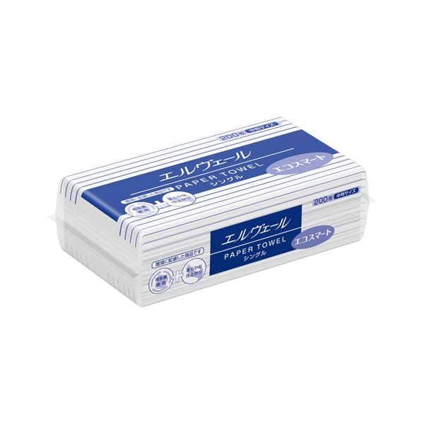（まとめ） 大王製紙 エルヴェール エコスマート200枚 シングル中判(×50セット)
