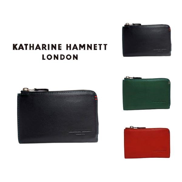 KATHARINE HAMNETT キャリーサリンハムネット MINERAL ミネラル 490-50703 本革 二つ折り財布 人気 ブラック グン オレンジ 専用BOX カードポケット ギフト