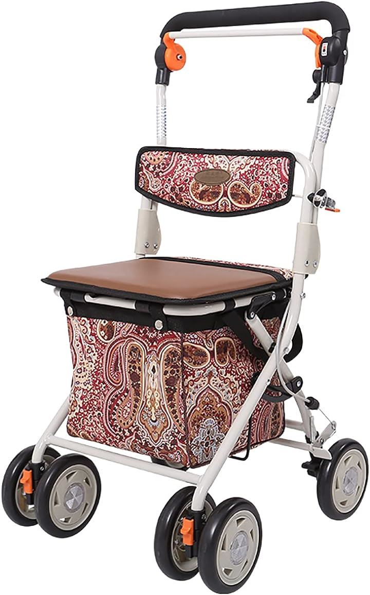 高齢者向けショッピングカート 高齢者用カー シルバーカー 折りたたみ( 002E握り制動)