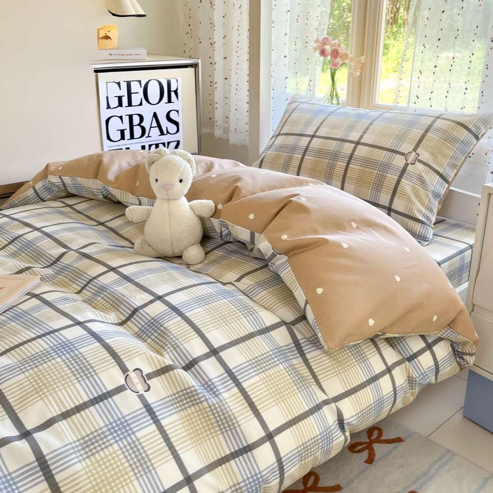 全綿学生寮ベッド上3点セット布団カバー純綿シングル布団カバーシーツ4点セット