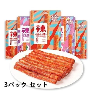 中華食材 翻天娃辣条 ベースフード 辣条 麻辣休闲食品小吃 素食手撕面筋 ラーティアオ 辣通心棒 セット 3パック お菓子 ご飯のお供 おつま 通心棒