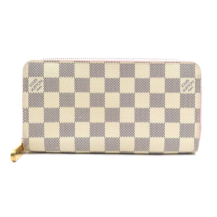 ルイ ヴィトン LOUIS VUITTON ラウンドファスナー長財布 ダミエアズール ジッピーウォレット ダミエアズールキャンバス アズール/ピンク レディース e60162a