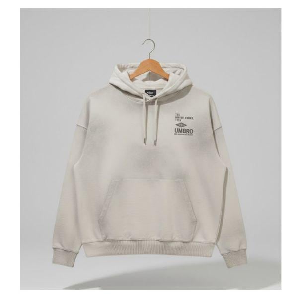 HBL オムグレイ ヴィンテージ アップリケ フード付きTシャツ UR121CHD21IVO 930694