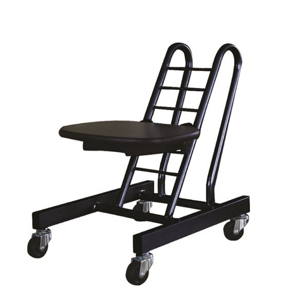 キャスターチェア (天然木座面タイプ ダークブラウン×ブラック) 幅335mm 日本製 スチールパイプ