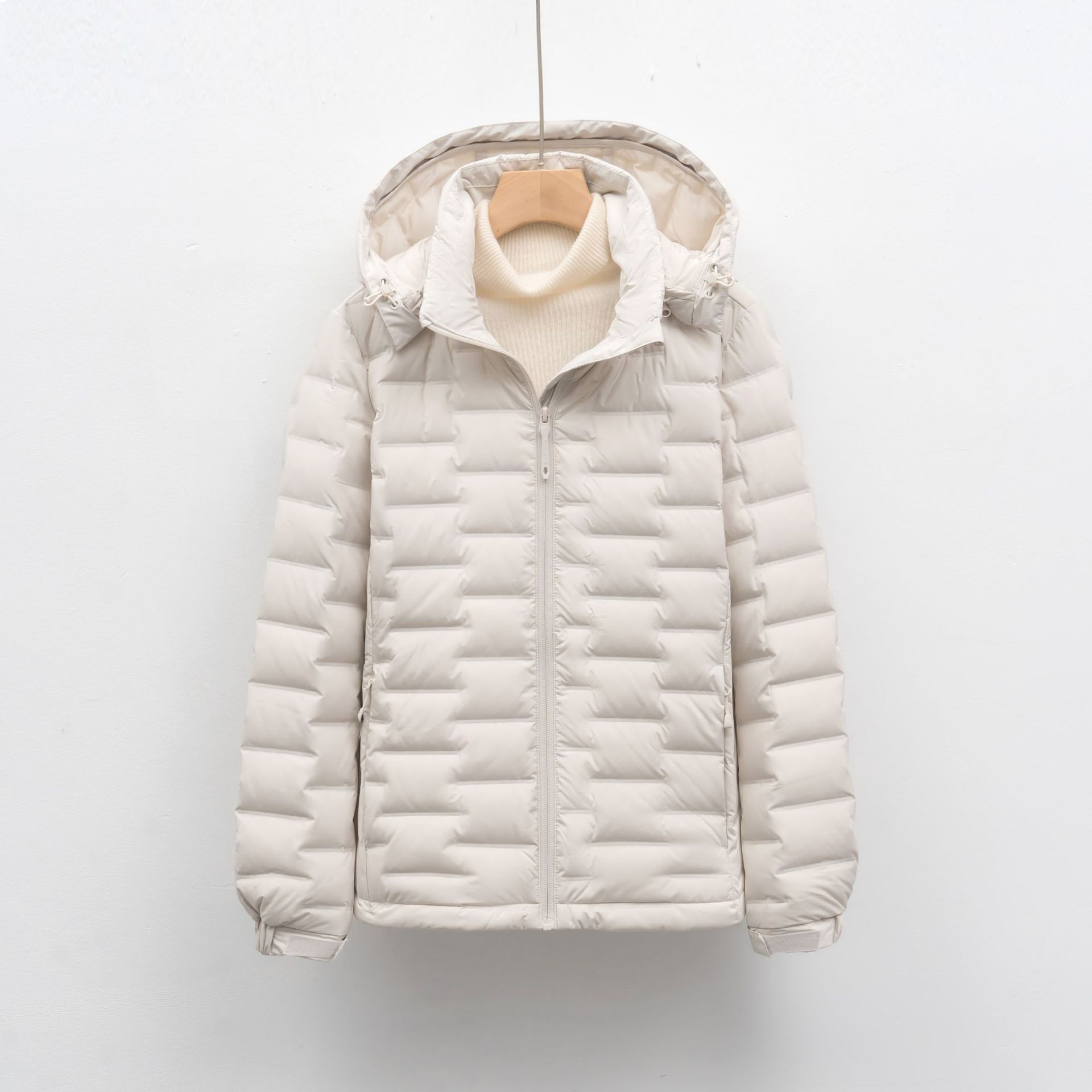 Rongxin アウトドア 軽量 ダウンジャケット レディース 秋冬 ショート丈 フード付き 軽量 トップス/アウター