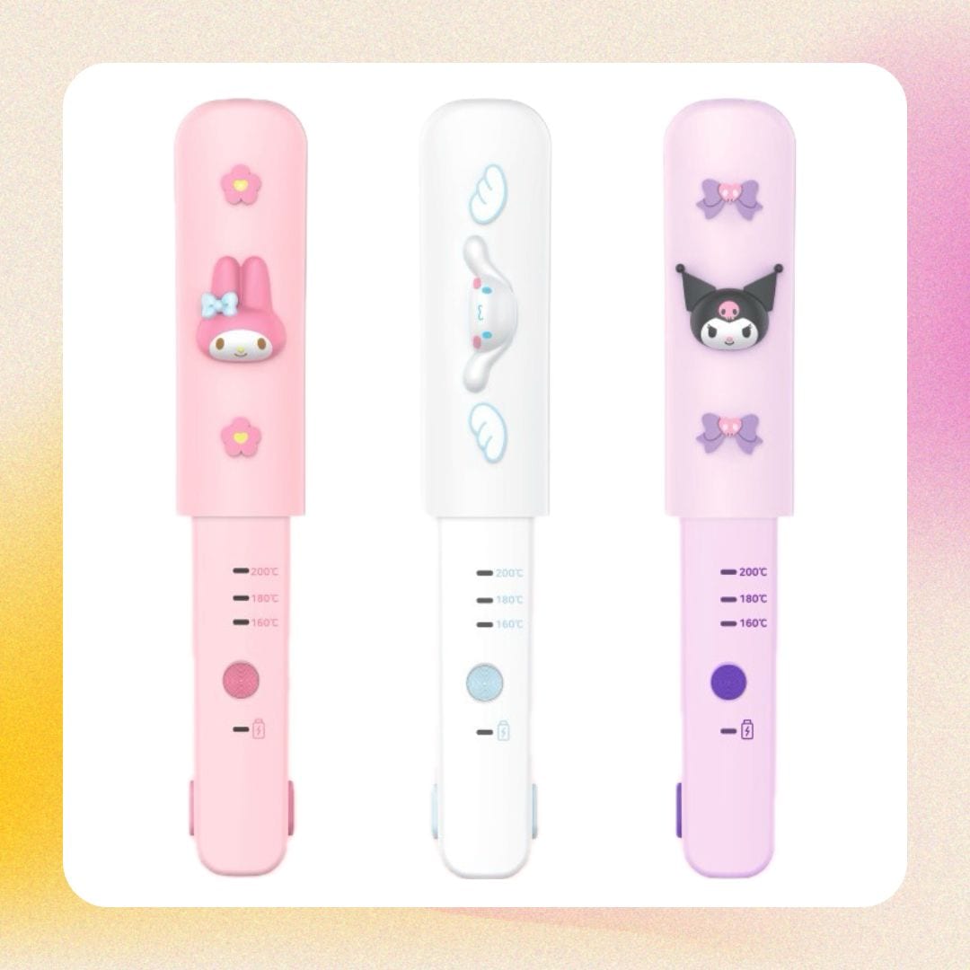 サンリオ ワイヤレス 無線 ヘア コテ アイロン ( マイメロディ / シナモンロール / クロミ )