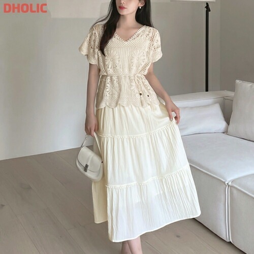 [メガ割りSALE]ストラップ付ニットシースルーシャーリングバックゴムロングネットセットアップキャミワンピースニット