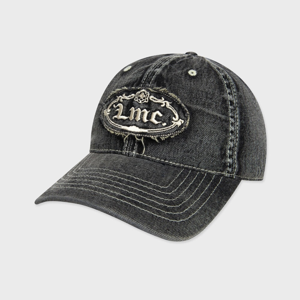 LMC デュランドデニムゴシックオーバル 6パネルキャップブラック
