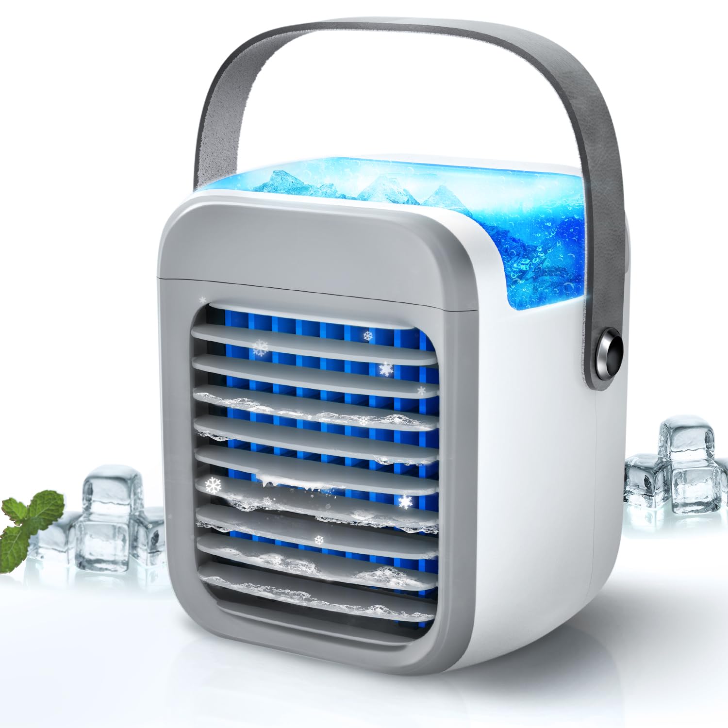 冷風機 冷風扇 強力送風 【2025夏革新版&瞬間冷却&UV除菌】 USB充電式 冷風扇風機 卓上 氷入れ水冷エアコン スポットクーラー 3000mAh大容量バッテリー 13時間連続使用 7色LEDラ