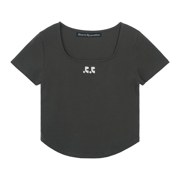 rest&recreationRR LOGO SQUARE NECK T-SHIRT スクエアネックT Rest & Recreation】RR LOGO SQUARE NECK T-SHIRT Rest