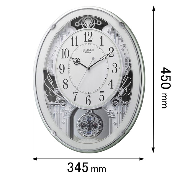リズム 電波アミューズ時計 スモールワールドプラウド 4MN523RH05