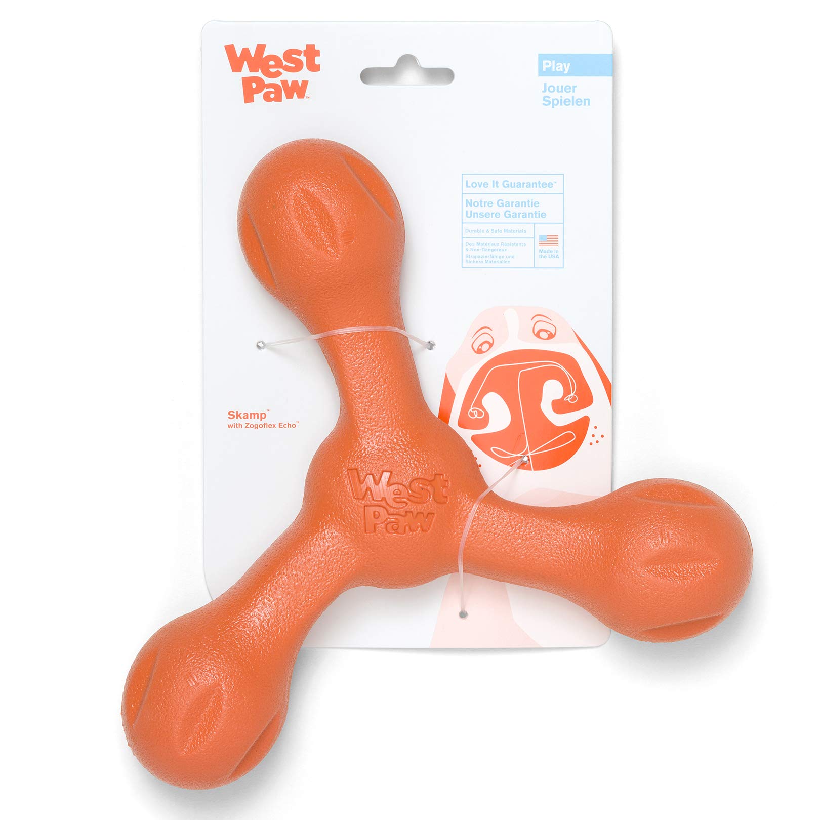 Qoo10最安値挑戦 West Paw（ウェストポウ）犬用おもちゃ ゾゴフレックス エコー スキャンプ メロン（オレンジ） 4,832円