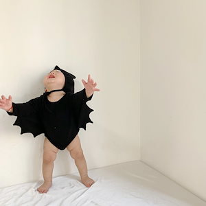 メガ割 コウモリベビーハロウィン 仮装 ベビー ロンパース コウモリ キッズ パーティー