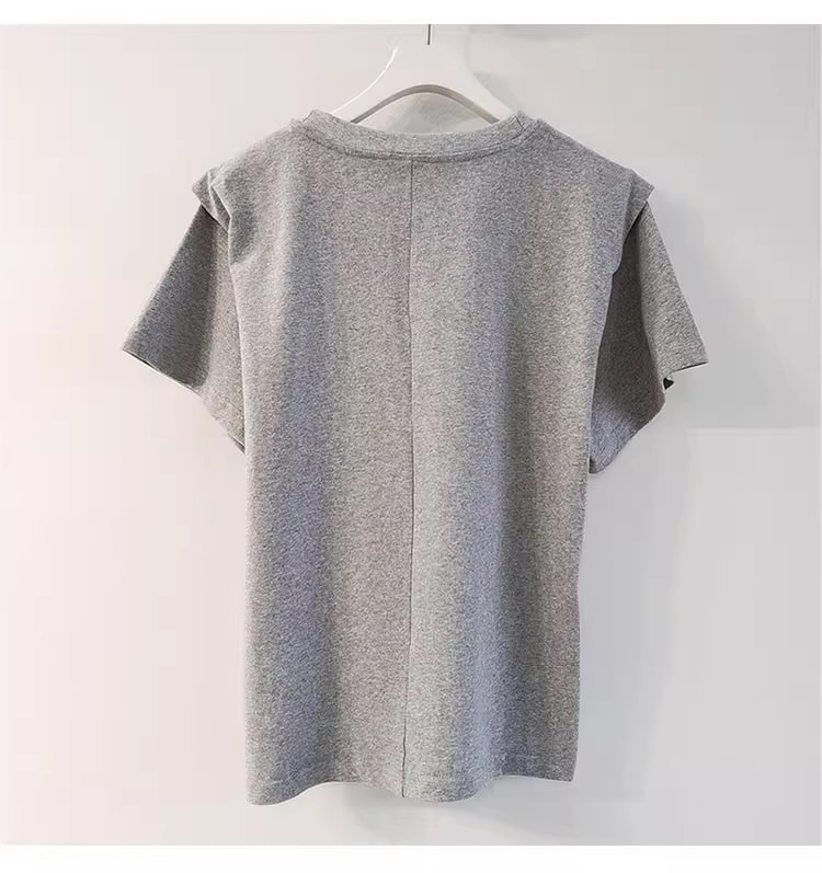 春 夏 ラウンドネック 無地 オールマッチ ルーズ コットン トップ シンプル 半袖 カジュアル Tシャツ 女性 トップス Tシャツ 袖あり 半袖 襟なし シンプル カジュアル 大人 上品 おしゃれ