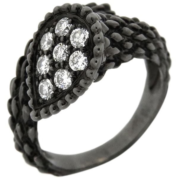 ブシュロン BOUCHERON リング 指輪 セルパンボエム 1モチーフリング K18WG ダイヤモンド ブラック 18K 750 18金 PVD 8Pダイヤ 12号【中古】