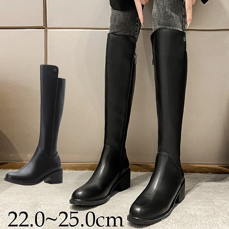 ブーツ レディース ロングブーツ ブーツ ロングブーツ 歩きやすい サイドジップ 痛くなりにくい ロングブーツ　ローヒール 5cmヒール 痛くない 歩きやすい 疲れない 大きいサイズ 小さいサイズ今日