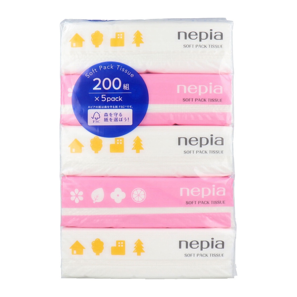 ソフトパックティシュ フレッシュパルプ100％ 200組400枚 5個入り X10パック