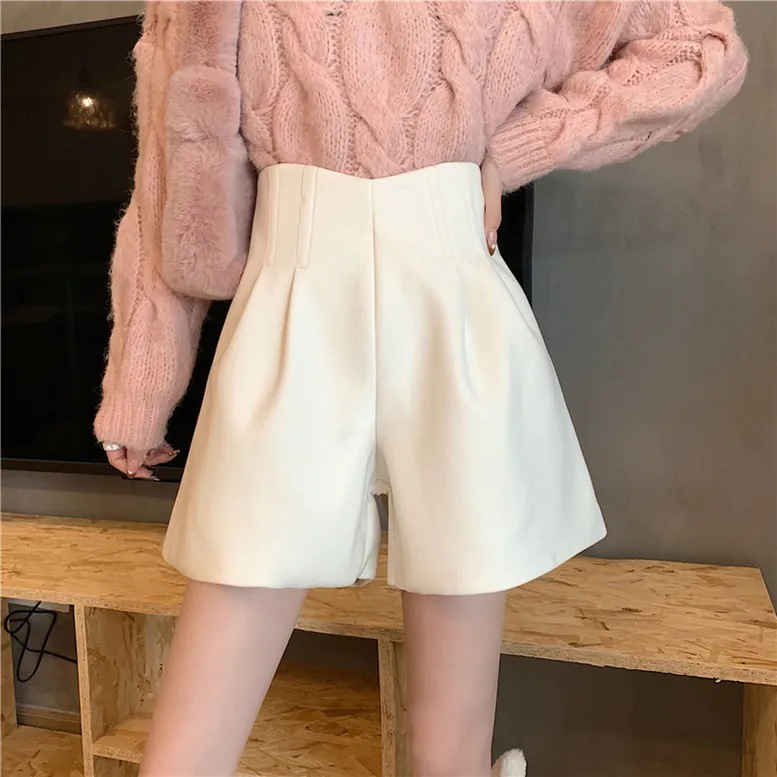 2color レディース ハイウエストショートフレアパンツ ボトムス パンツ ショートパンツ