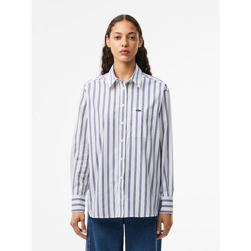 ラコステ女性用オーバーサイズポプリンシャツ CF7706-54N IBA Q2NCF7706-54NIBA