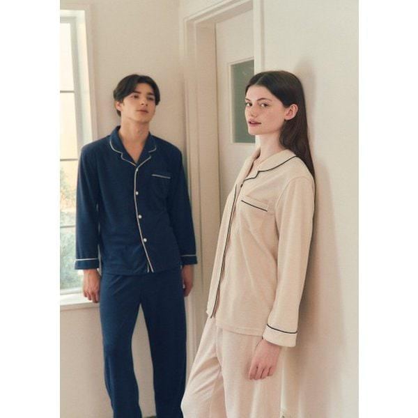 肌触りが柔らかく伸縮性に優れたテリーソリッドモダンカップルパジャマVPA4566M