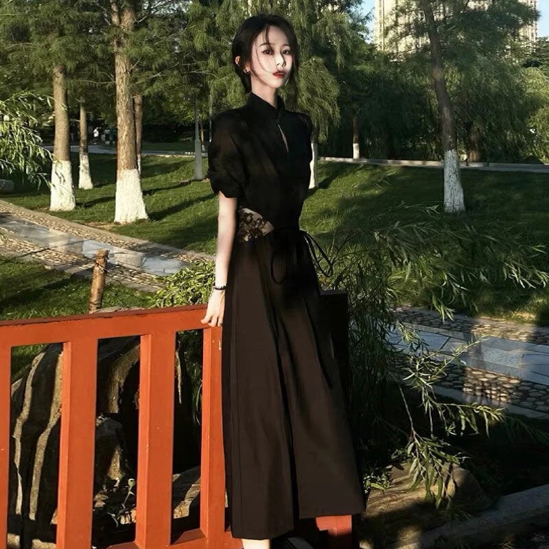 改良されたチャイナドレス女子20いハイコールドロイヤルシスタースタイル黒ドレスで芸術的 5,668円